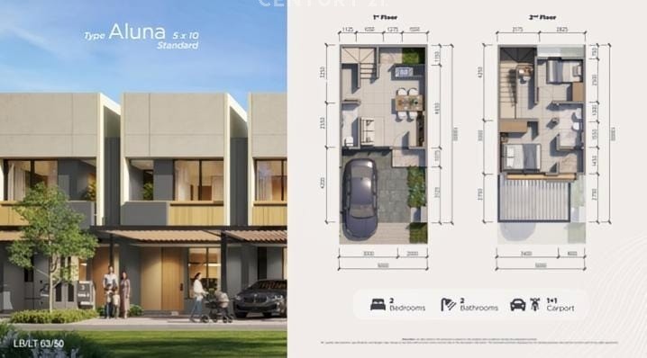 Cluster Cresta – Rumah View Danau, Siap Huni (Type Aluna 5x10)